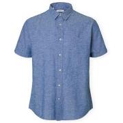 Pitkähihainen paitapusero Selected  Noos Reg-Sun Shirt - Medium Blue D...