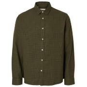 Pitkähihainen paitapusero Selected  Noos Regnoah Shirt - Forest Green ...