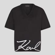 Lyhythihainen t-paita Karl Lagerfeld  KARL SIGNATURE HEM V-NK TS  EU M