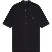 Pitkähihainen paitapusero Fred Perry  CABLE DETAIL KNITTED SHIRT  EU M