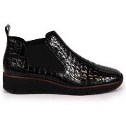 Kengät Rieker  Skórzane Botki Lakierowane Kroko Wsuwane Ocieplane Czar...