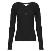 T-paidat pitkillä hihoilla Calvin Klein Jeans  LS WOVEN LABEL 2X2 RIB ...