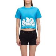 Lyhythihainen t-paita Sundek  Cropped T-Shirt With Maxi Logo Print  EU...