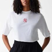 Lyhythihainen t-paita New-Era  Wmns Le Midi Crop Tee Neyyan Whi  EU L