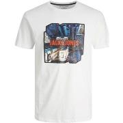 Lyhythihainen t-paita Jack & Jones  12213328 White  12 vuotta