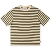 Lyhythihainen t-paita Sanjo  Stripes 80 T-Shirt - Kaki Ecru  EU S