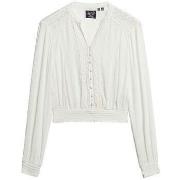 Paita Superdry  Blouse  à bordure en dentelle et manches longues  EU X...