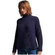 Neulepusero Superdry  Pull  Slouchy Stitch col roulé bleu  EU M