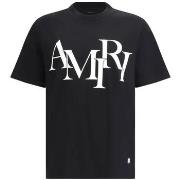 Lyhythihainen t-paita Amiri  STAGGERED LOGO TEE BLACK  EU M