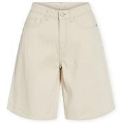 Shortsit & Bermuda-shortsit Vila  Maj Denim Shorts - Ecru  FR 34