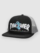 Santa Cruz X Thrasher Screaming Logo Mesh Trucker Lippis musta