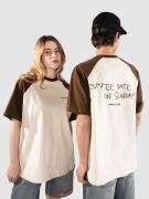 Another Cotton Lab Coffee Date Oversized Raglan T-paita ruskea