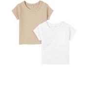 A Happy Brand 2-Pack T-Shirts Sand 62/68 cm