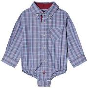 Andy & Evan Chambray Check Classic Shirt Blue 6 years