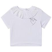 Raspberry Plum Joy Ruffle Collar T-Shirt White 12 months