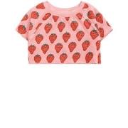 Bobo Choses Strawberry Short-Sleeved Cropped Sweatshirt Pink 2-3 Years