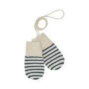 FUB Striped Knitted Mittens Cream 56/68 cm