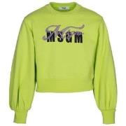 MSGM Cropped Branded Sweatshirt Lime 10 Years