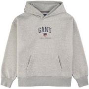 GANT Branded Graphic Hoodie Light Grey Melange