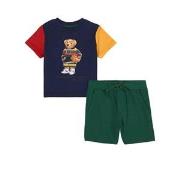 Ralph Lauren Color-blocked T-shirt And Shorts Set Multicolor 9 Months