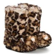 Dolce & Gabbana Brown Leopard Faux Fur Boots 25 (UK 8)