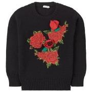 Dolce & Gabbana Flower Applique Wool Knit Sweater Black 8 years