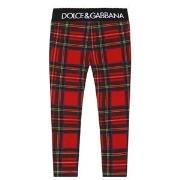 Dolce & Gabbana Plaid Leggings Red 12 Years