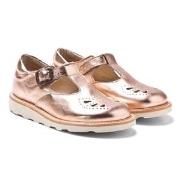 Young Soles Rosie T-Bar Shoes Rose Gold 22 (UK 5.5)