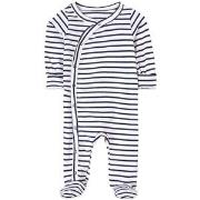 A Happy Brand Striped Footed Baby Body White 50/56 cm