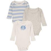 Absorba 3-Pack Baby Bodies Blue 6 Months