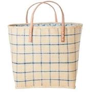 Rice Large Checked Shopping Bag In Raffia Natural One Size