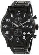 Hugo Boss Miesten kello 1513180 Aeroliner Musta/Teräs Ø44 mm