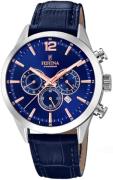 Festina Miesten kello F20542-4 Timeless Sininen/Nahka Ø43.5 mm