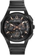 Bulova Miesten kello 98A207 Curv Musta/Teräs Ø44 mm