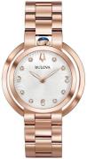 Bulova Naisten kello 97P130 Diamond Hopea/Punakultasävyinen Ø35 mm