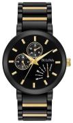 Bulova Miesten kello 98C124 Bracelet Musta/Kullansävytetty teräs