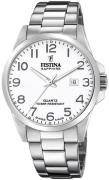 Festina Miesten kello F20024-1 Swiss Made Valkoinen/Teräs Ø41 mm