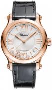 Chopard Naisten kello 274808-5001 Happy Sport Hopea/Nahka Ø36 mm