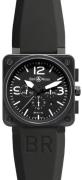 Bell & Ross Miesten kello BR0194-BL-CA BR 01-94 Musta/Kumi Ø46 mm