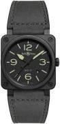 Bell & Ross Miesten kello BR-03-92-NIGHTLUM Br 03-92 Musta/Nahka