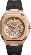 Bell & Ross Miesten kello BR-05-SKELETON-GOLD-RUBBER-STRAP Br 05