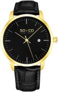 So & Co New York Miesten kello 5521.6 Madison Musta/Nahka Ø40 mm