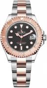 Rolex Miesten kello 268621-0004 Yacht-Master 37 Musta/18K punakultaa