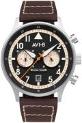 AVI-8 Miesten kello AV-4088-01 Hawker Hurricane Musta/Nahka Ø43 mm