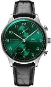 IWC Miesten kello IW371615 Portugieser Vihreä/Nahka Ø41 mm