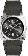 Bell & Ross Miesten kello BR0392-GC3-ST-SCA Br 03-92 Musta/Nahka