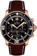 Blancpain Miesten kello 5085FA-3630-63B Fifty Fathoms Musta/Nahka