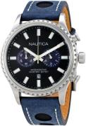 Nautica Miesten kello NAI18512G Musta/Nahka Ø43 mm