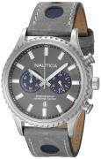 Nautica Miesten kello NAI18511G Nms 02 Harmaa/Nahka Ø43 mm