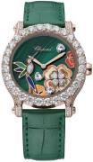 Chopard Naisten kello 274425-5002 Happy Sport Vihreä/Nahka Ø40 mm